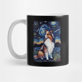 Shetland Shepherd Dog Starry Night Mug